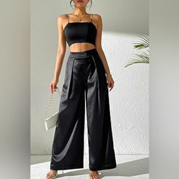 Satin Palazzo Pants XL - Picture 1 of 6